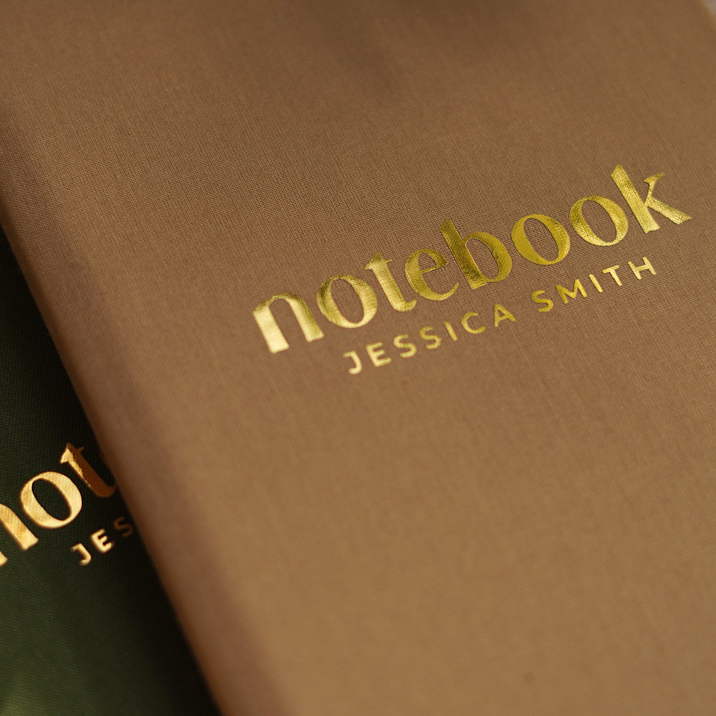 Luxury Linen Personalised Notebook/Diary/Journal