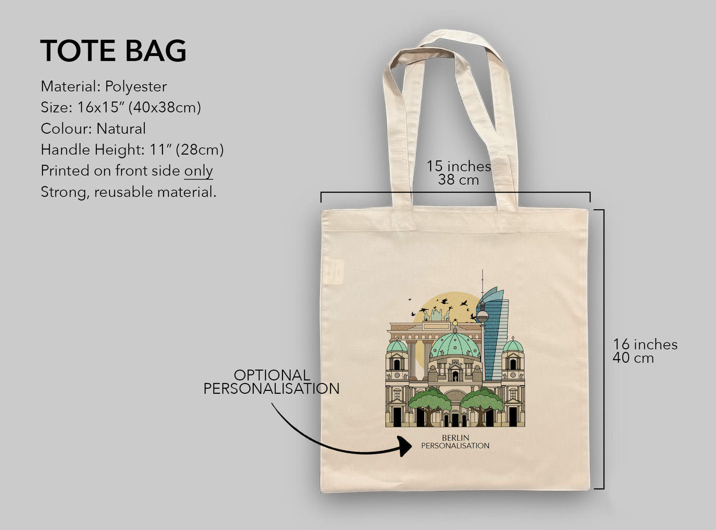 Berlin Germany Personalised Tote Bag