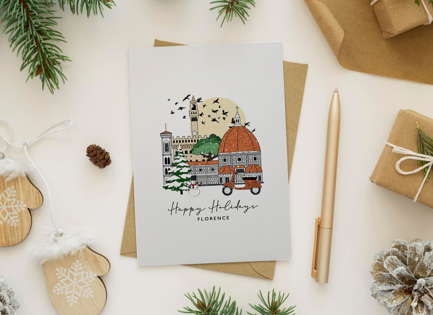 Florence Personalised Christmas/Holiday Greeting Card