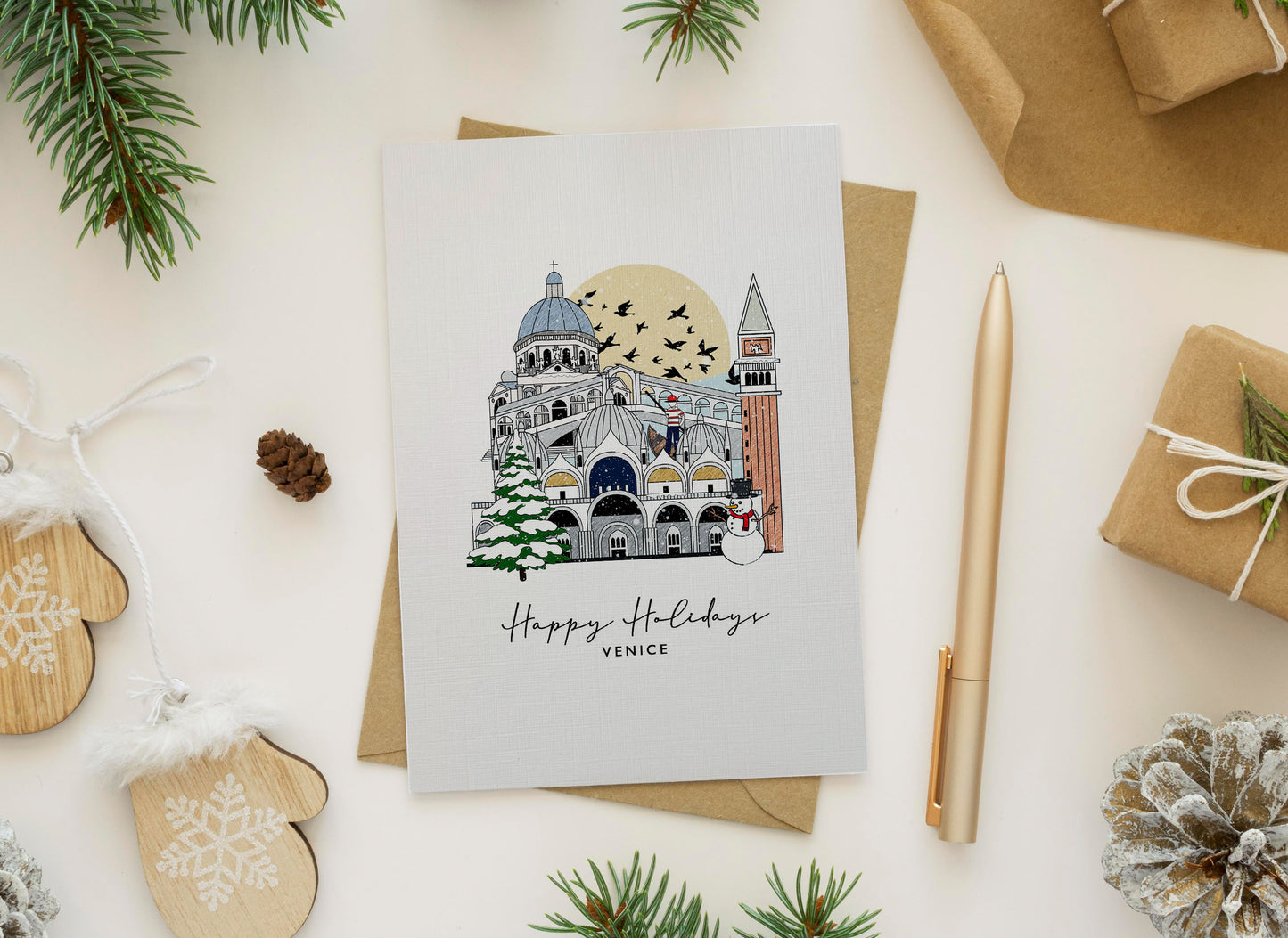 Venice Personalised Christmas/Holiday Greeting Card