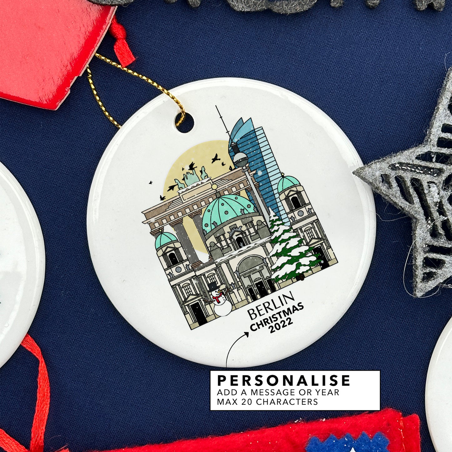 Berlin Germany Personalised Christmas Tree Ornament