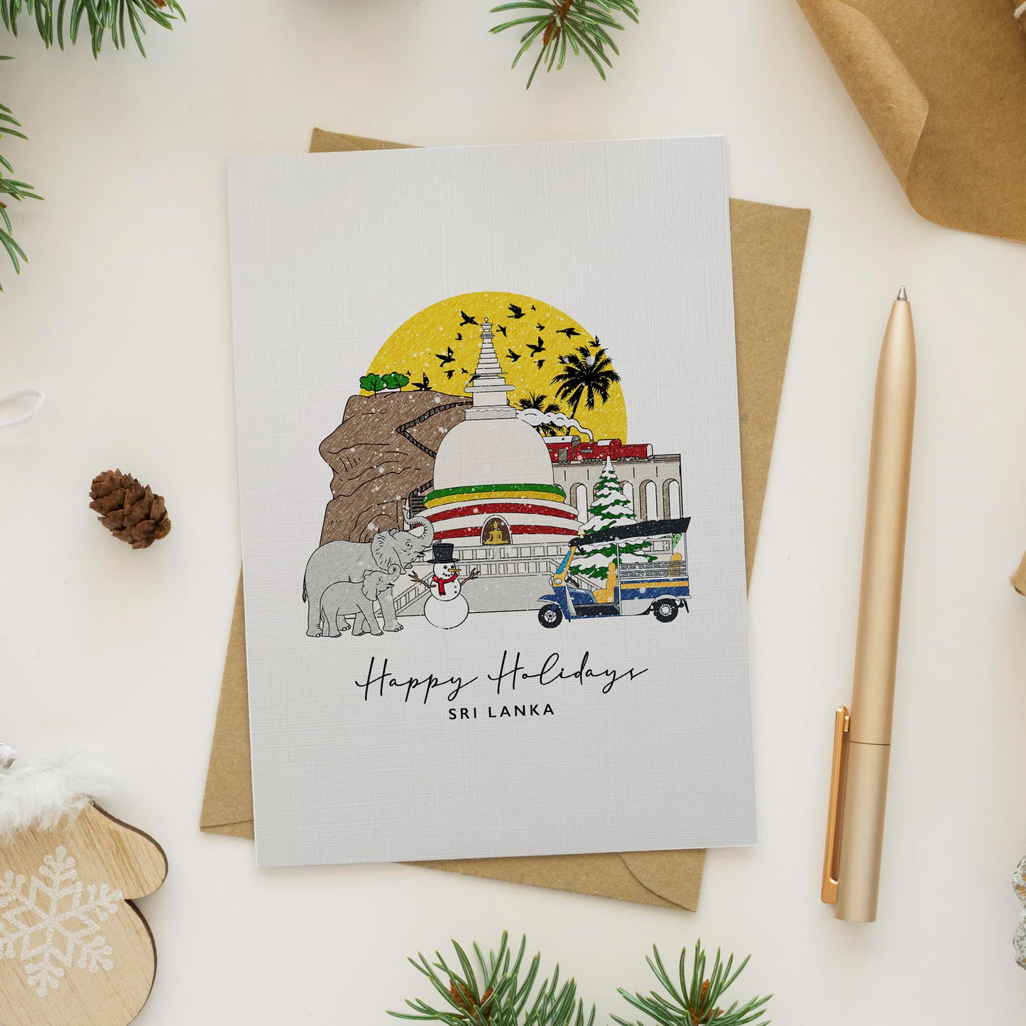 Sri Lanka Personalised Christmas/Holiday Greeting Card