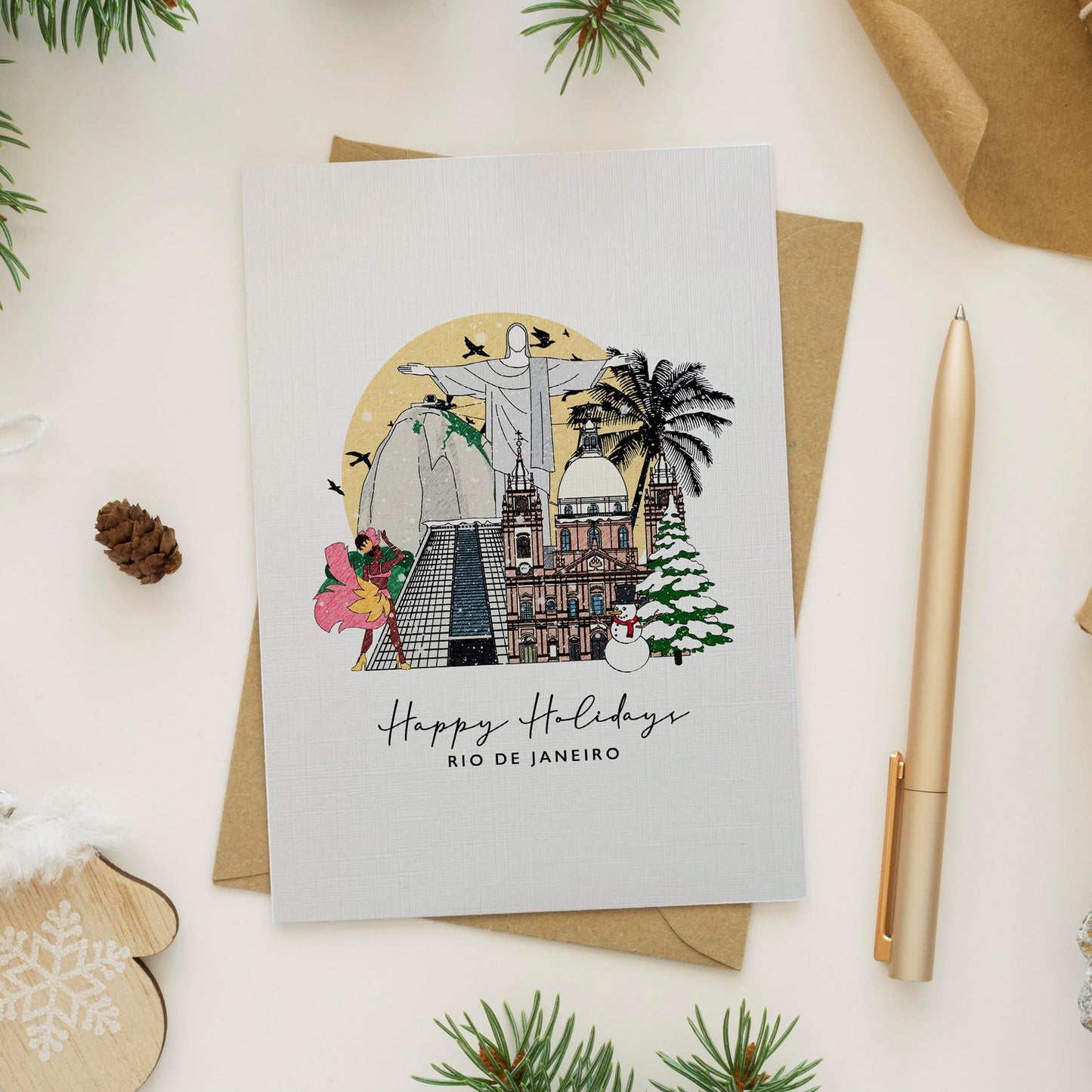 Rio de Janerio Brazil Personalised Christmas/Holiday Greeting Card