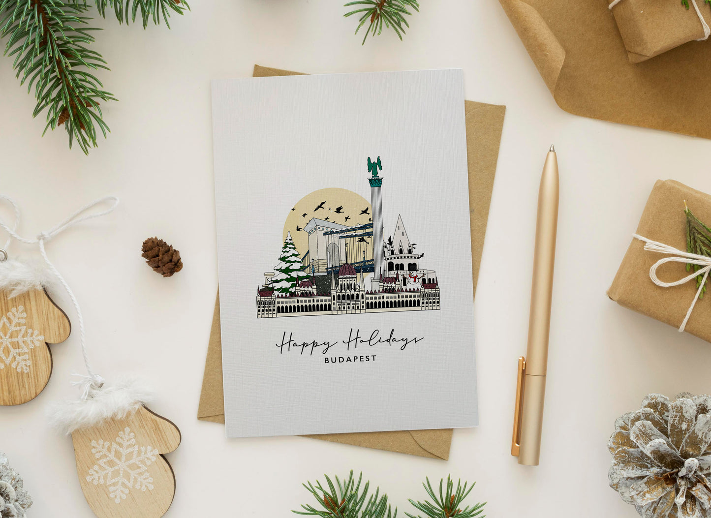Budapest Personalised Christmas/Holiday Greeting Card