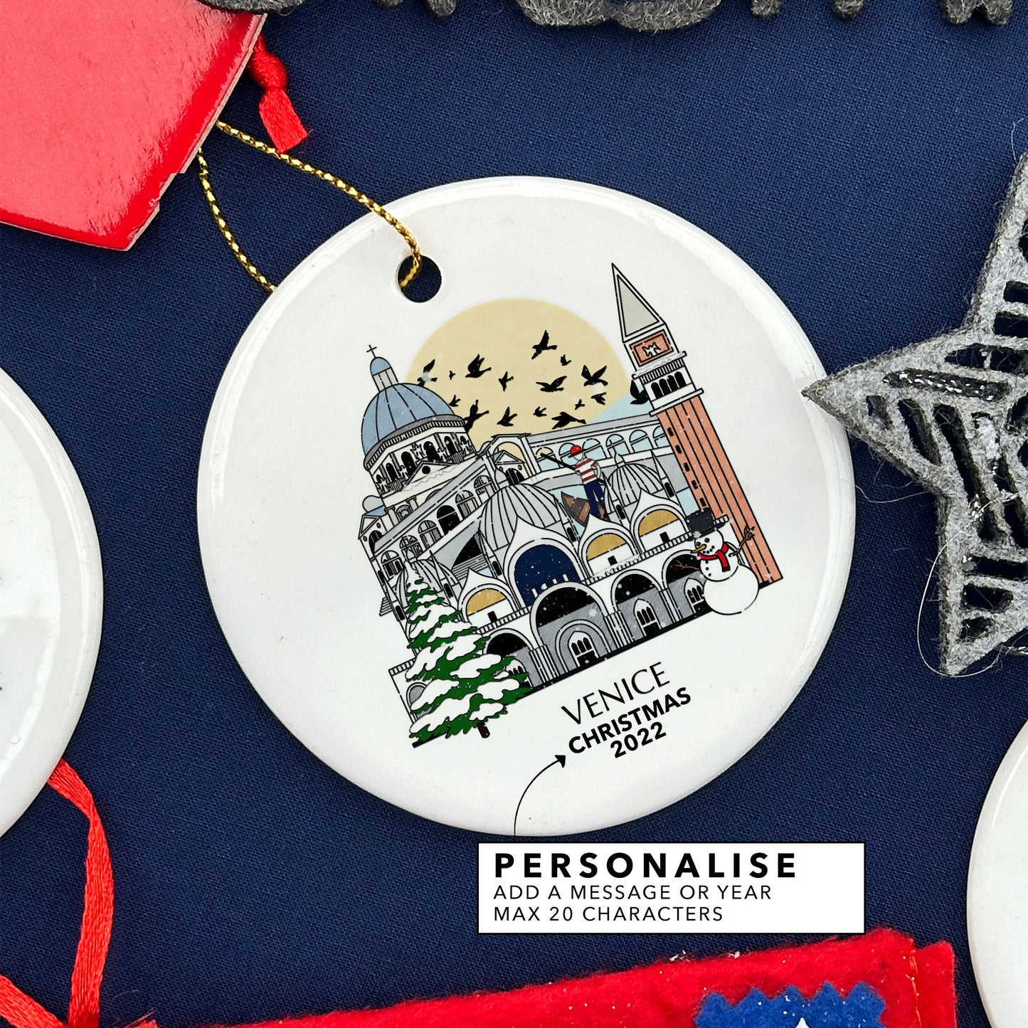 Venice Italy Personalised Christmas Tree Ornament
