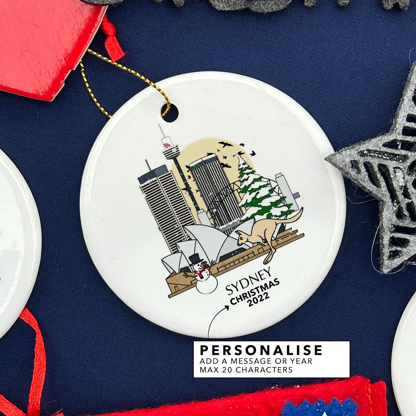 Sydney Australia Personalised Christmas Tree Ornament
