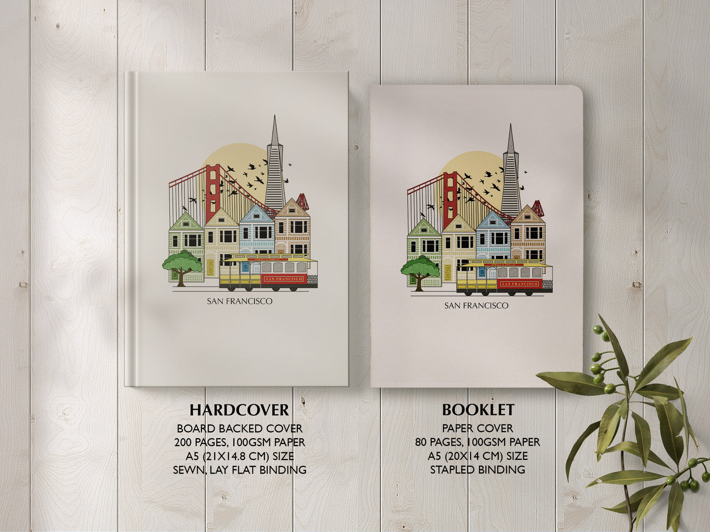 San Francisco Personalised Illustrated Travel Journal/Notebook