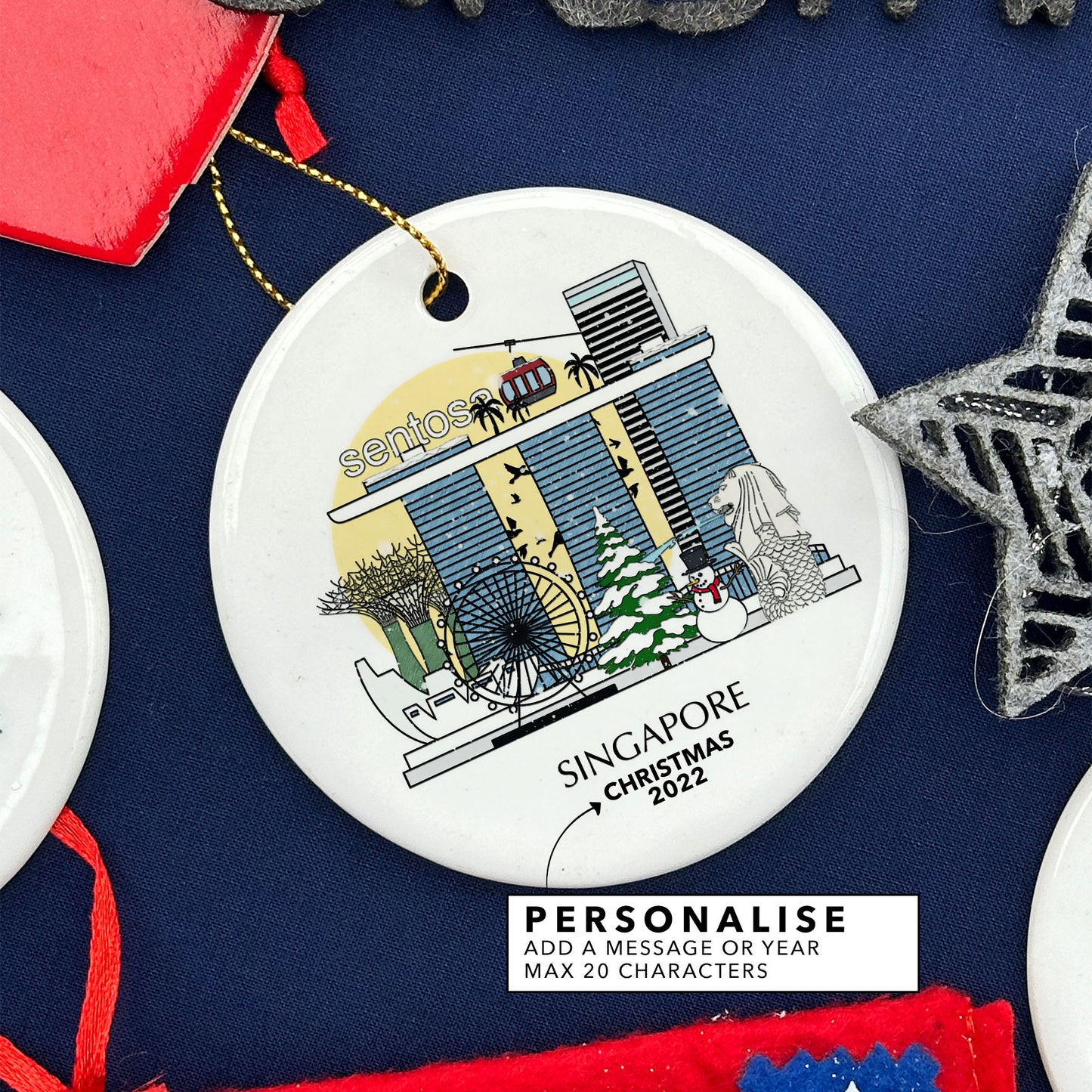 Singapore Personalised Christmas Tree Ornament