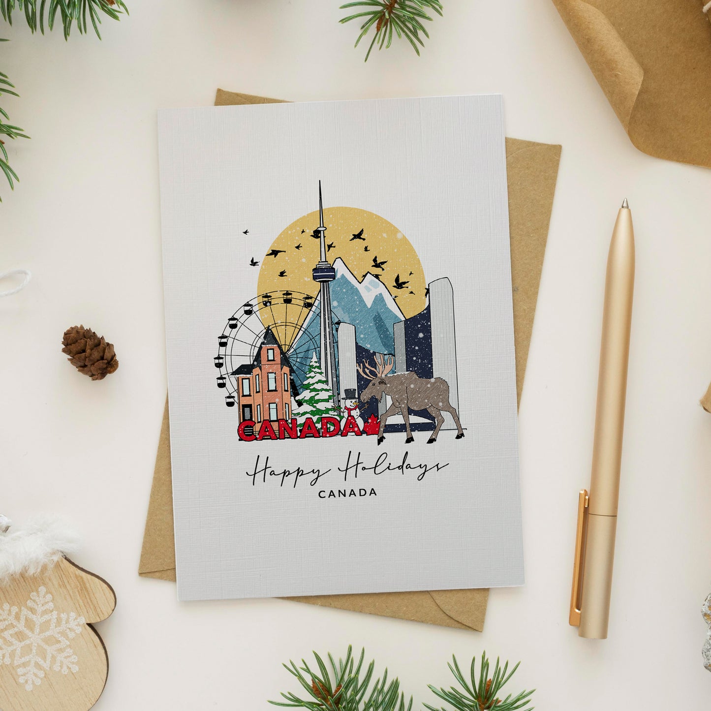 Canada Personalised Christmas/Holiday Greeting Card