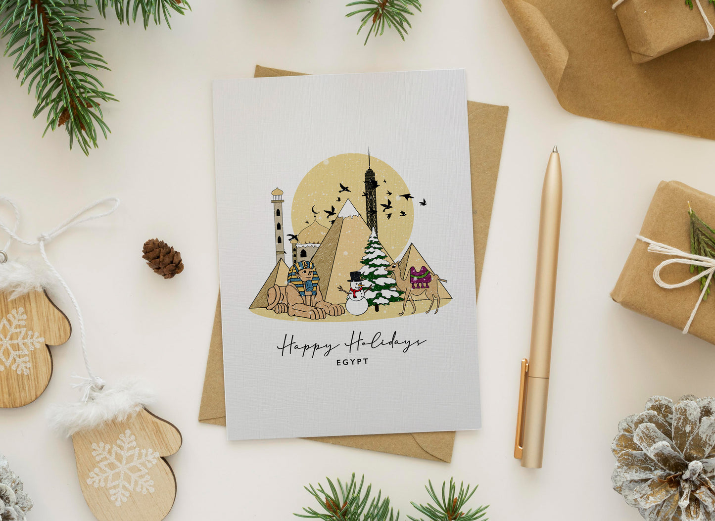 Egypt Personalised Christmas/Holiday Greeting Card