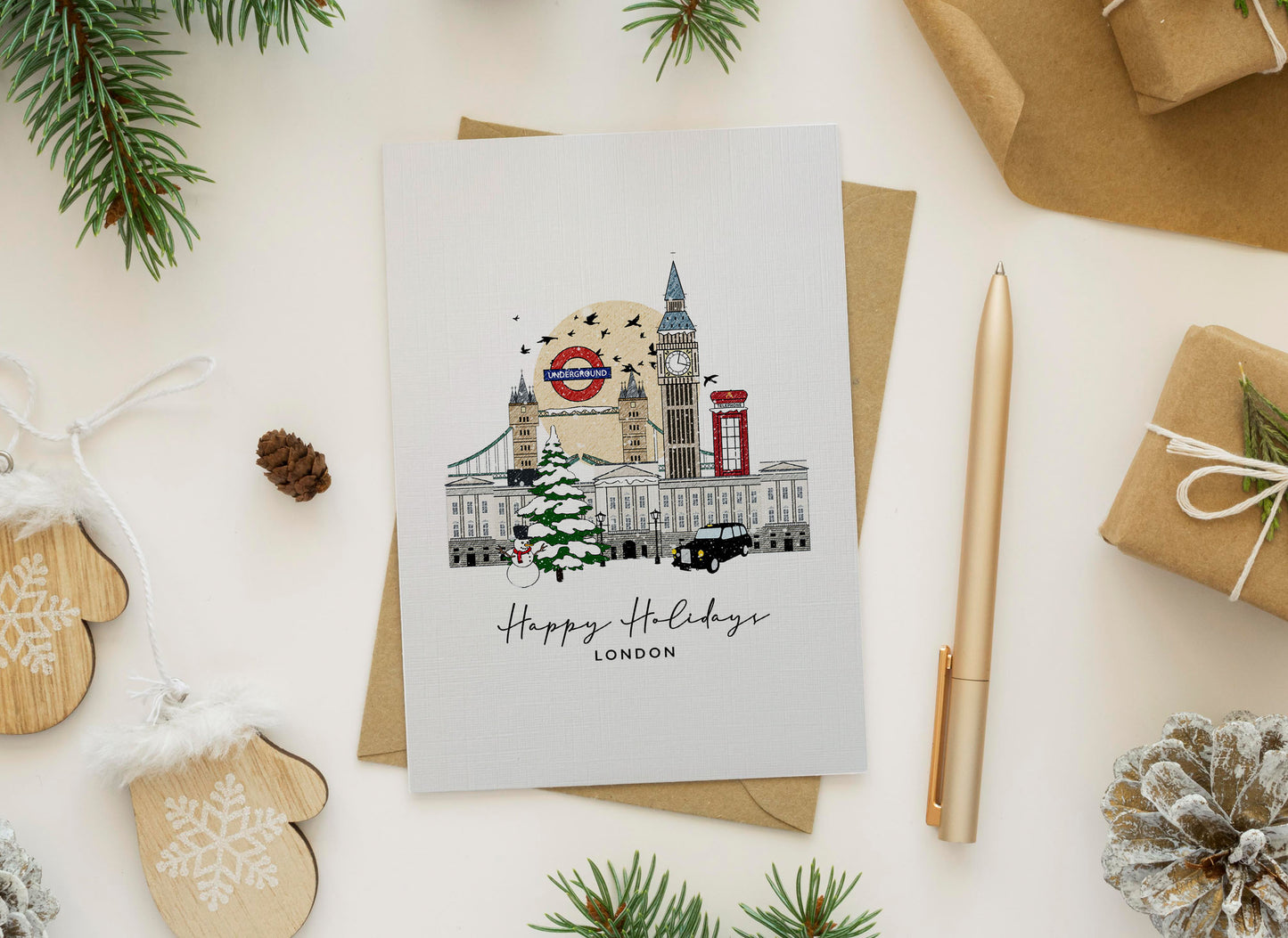 London Personalised Christmas/Holiday Greeting Card