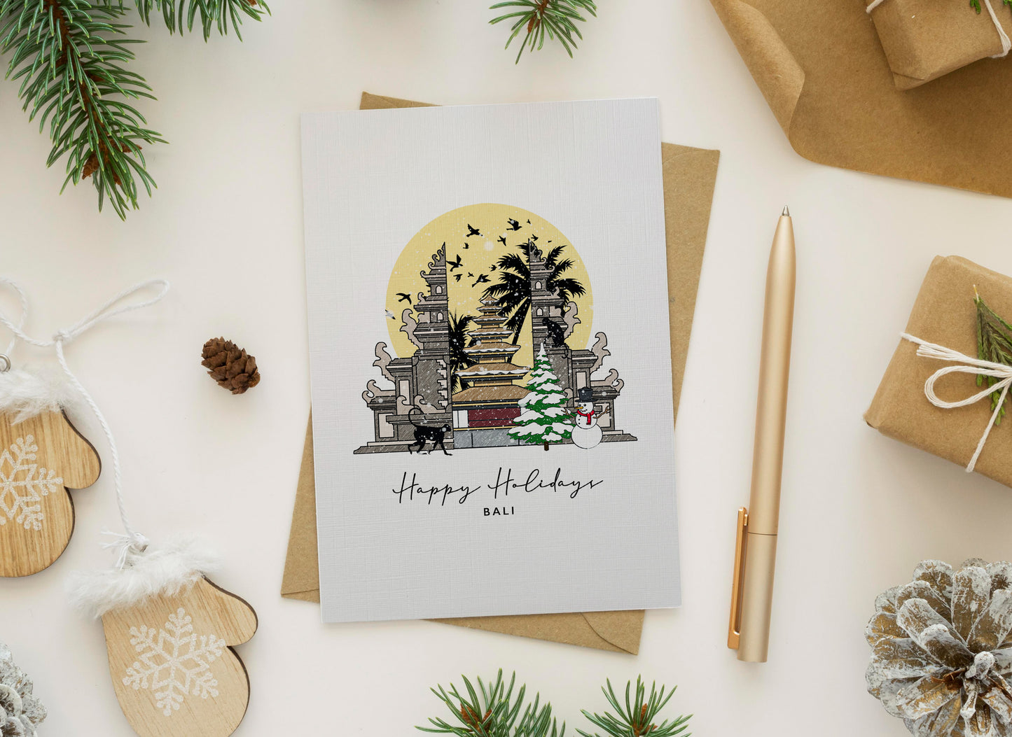 Bali Personalised Christmas/Holiday Greeting Card
