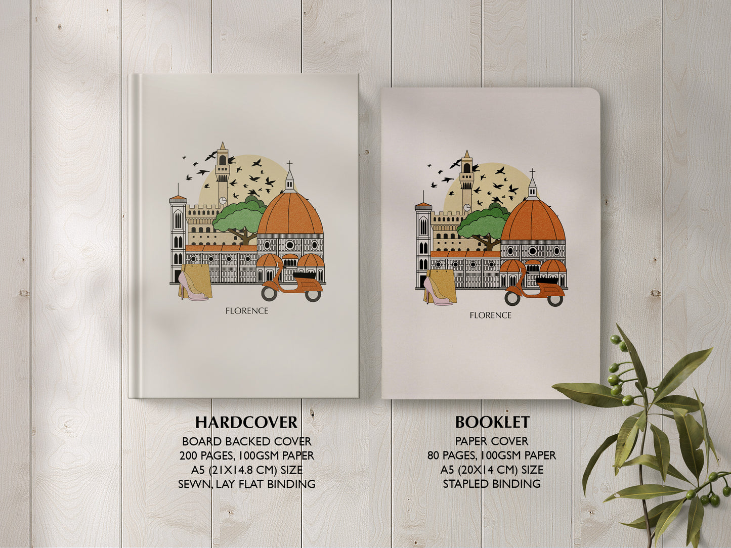 Florence Personalised Illustrated Travel Journal/Notebook