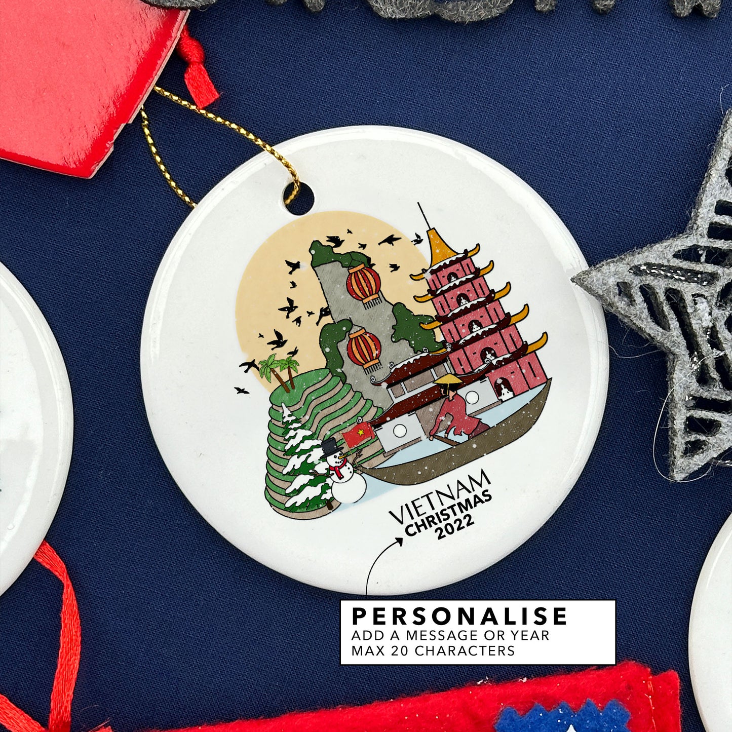 Vietnam Personalised Christmas Tree Ornament
