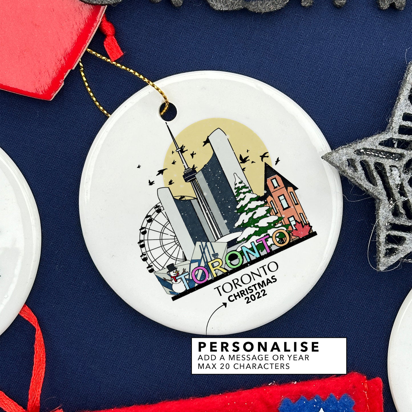 Toronto Canada Personalised Christmas Tree Ornament