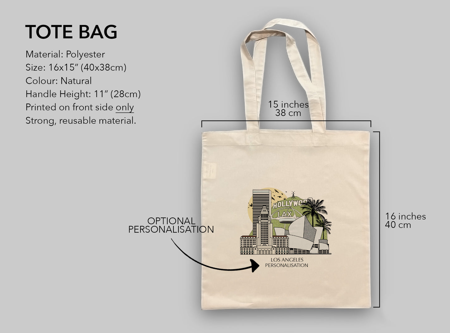 Los Angeles California Personalised Tote Bag