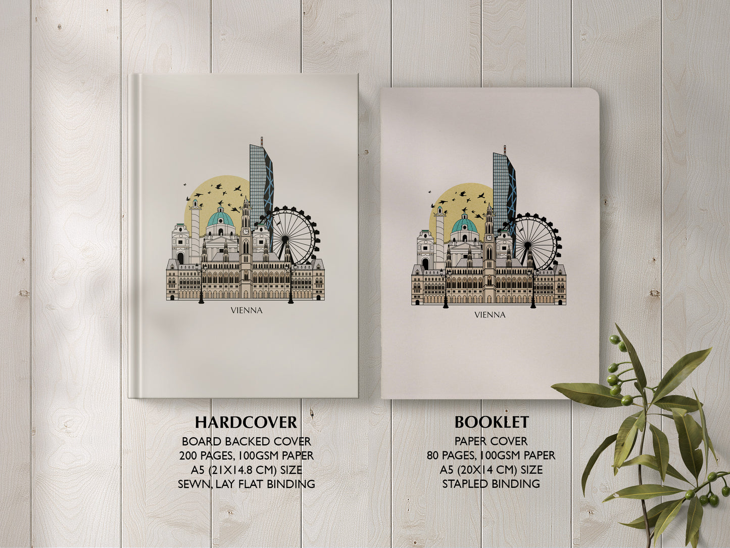 Vienna Personalised Illustrated Travel Journal/Notebook