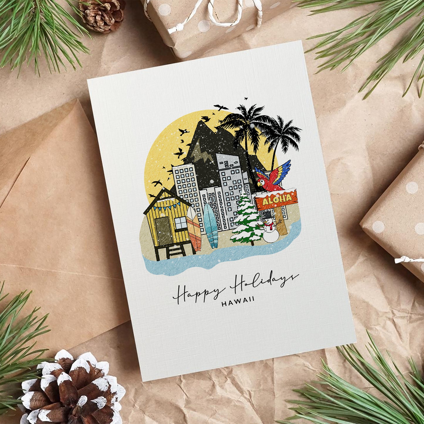 Hawaii Personalised Christmas/Holiday Greeting Card