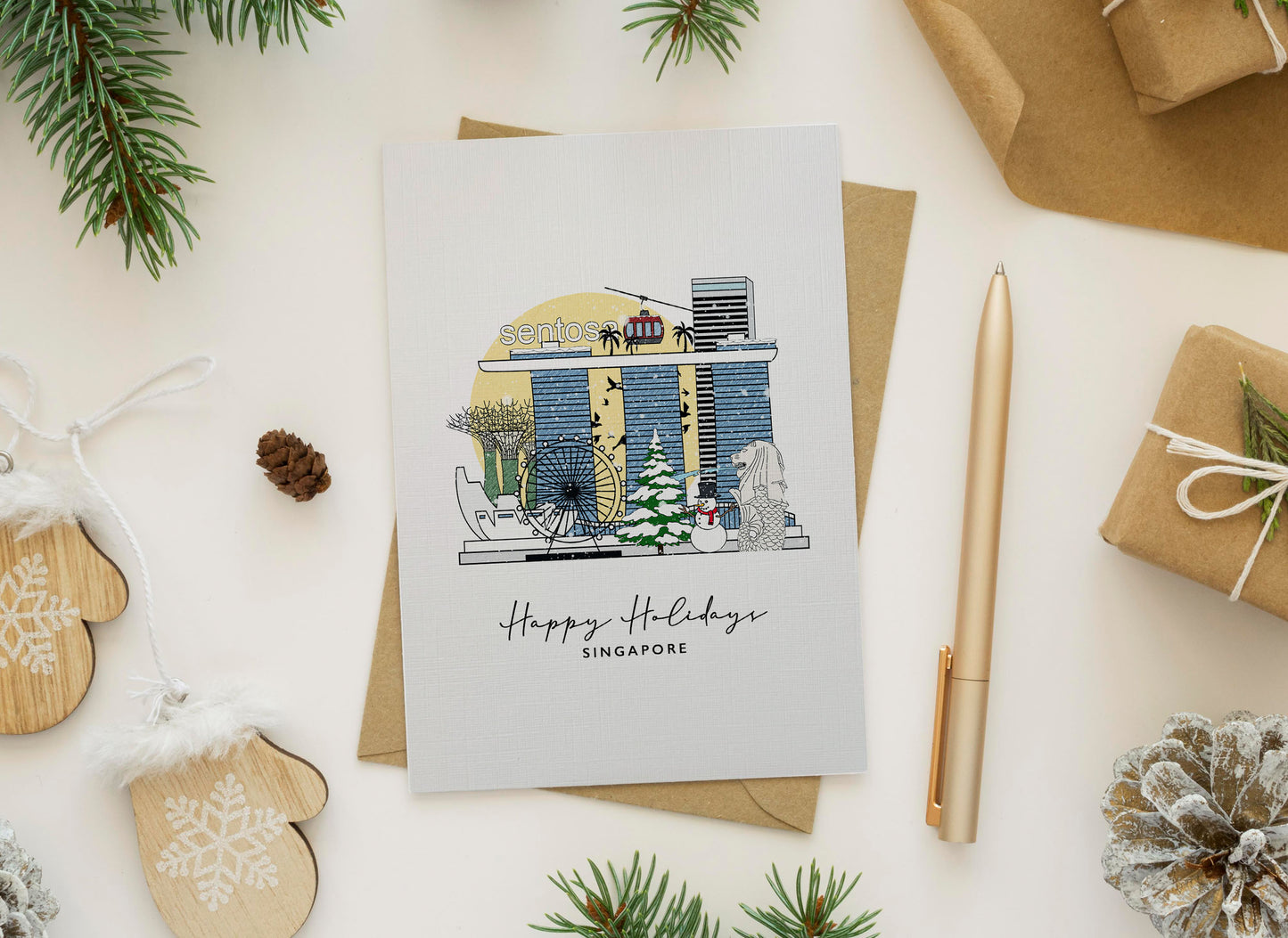Singapore Personalised Christmas/Holiday Greeting Card
