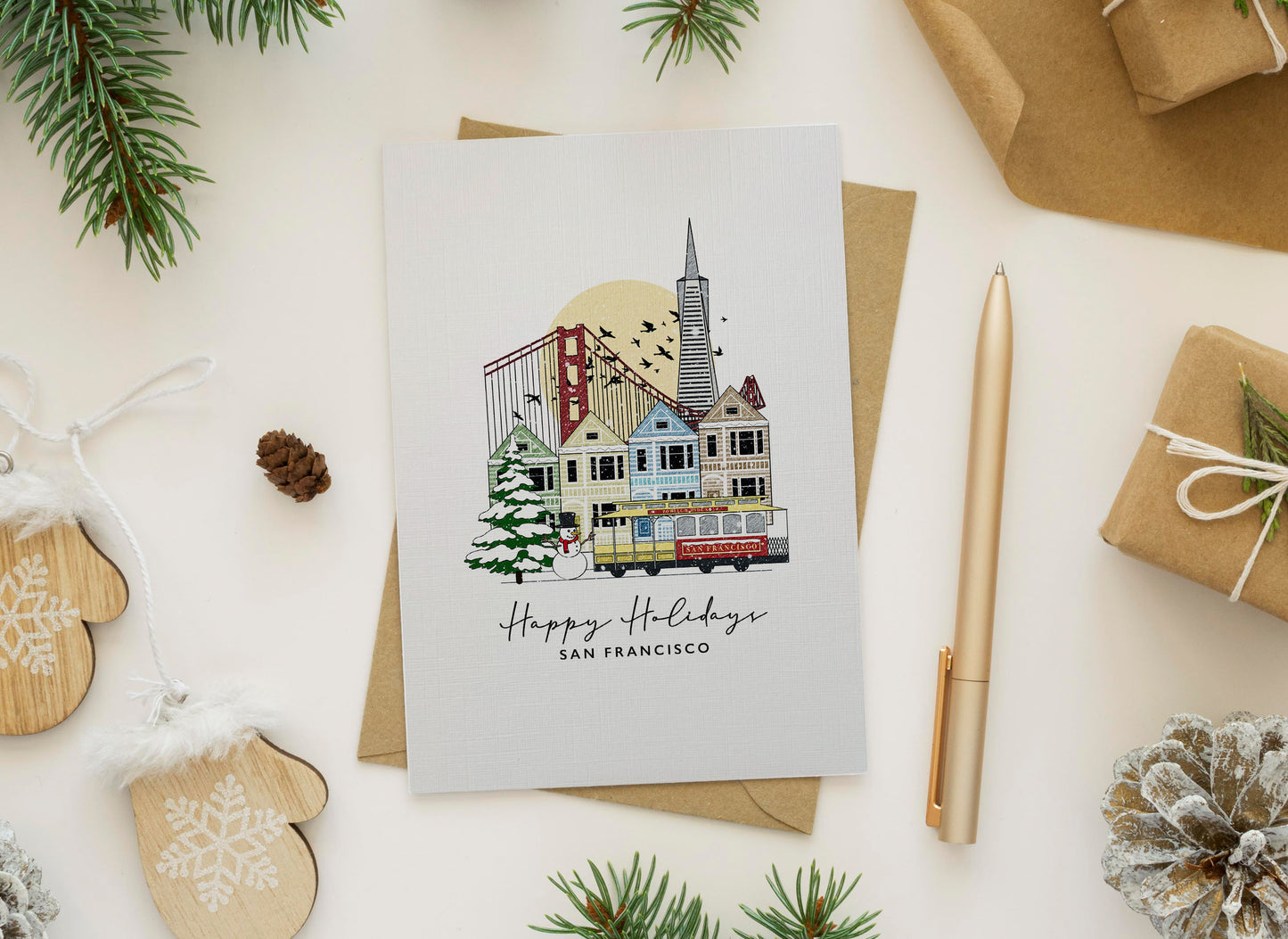 San Francisco Personalised Christmas/Holiday Greeting Card
