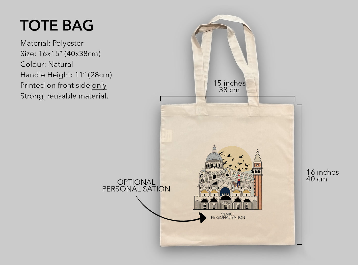 Venice Italy Personalised Tote Bag