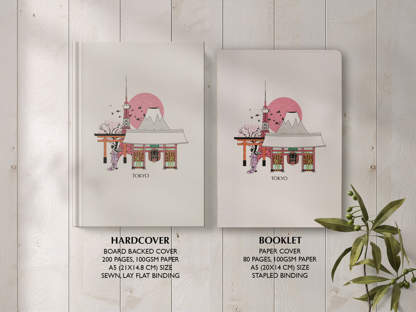 Tokyo Personalised Illustrated Travel Journal/Notebook