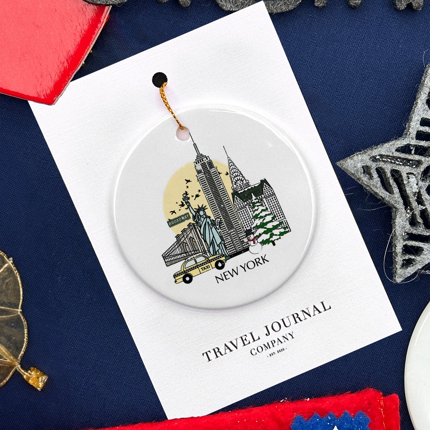 New York USA Personalised Christmas Tree Ornament