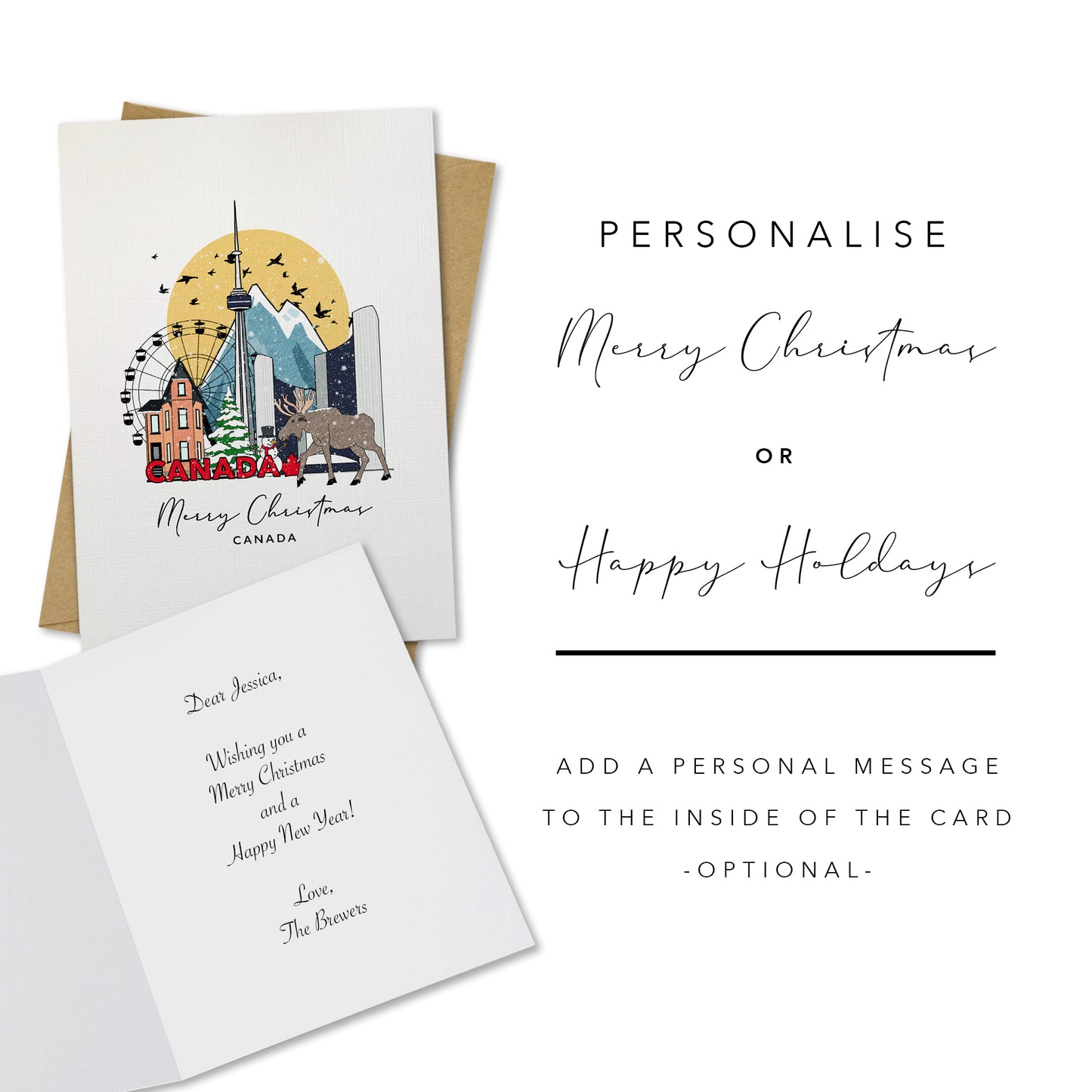 Canada Personalised Christmas/Holiday Greeting Card
