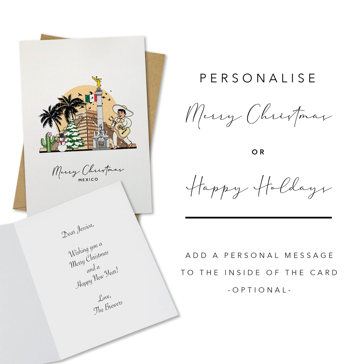 Mexico Personalised Christmas/Holiday Greeting Card