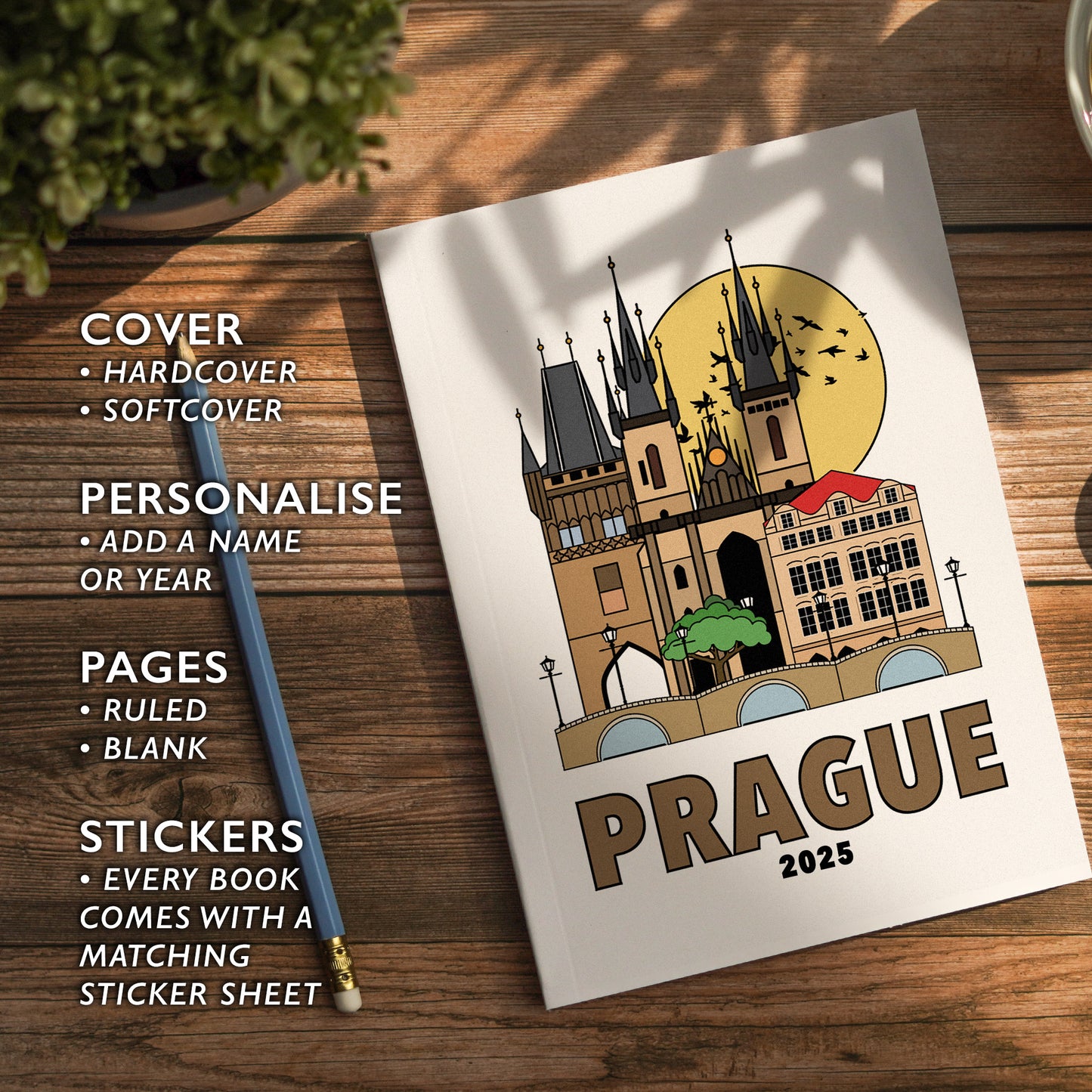 Prague Notebook Illustrated Travel Journal Series