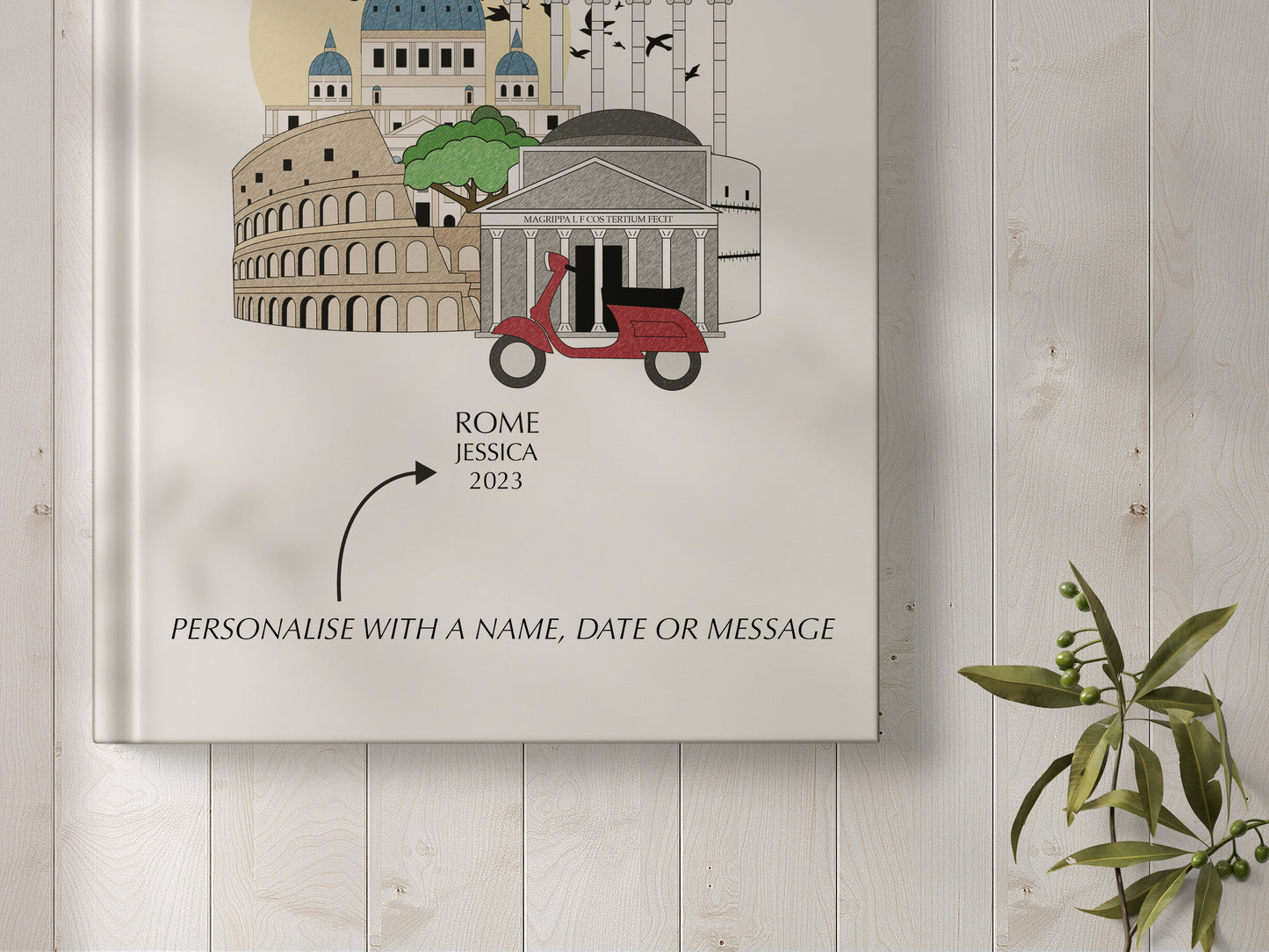 Rome Personalised Illustrated Travel Journal/Notebook