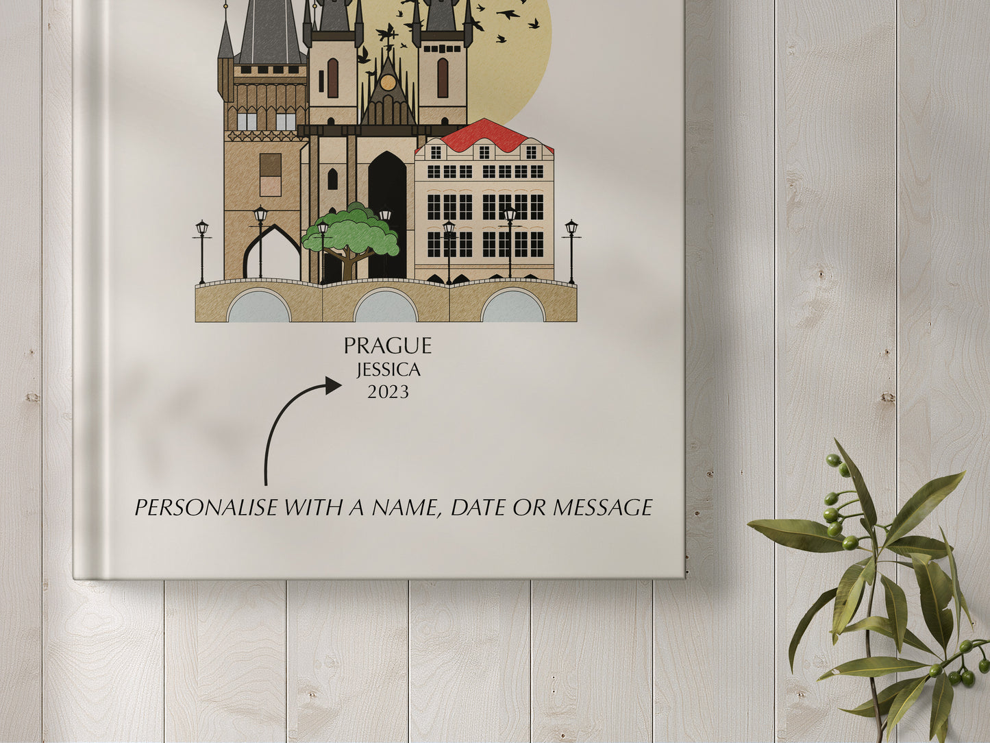 Prague Personalised Illustrated Travel Journal/Notebook