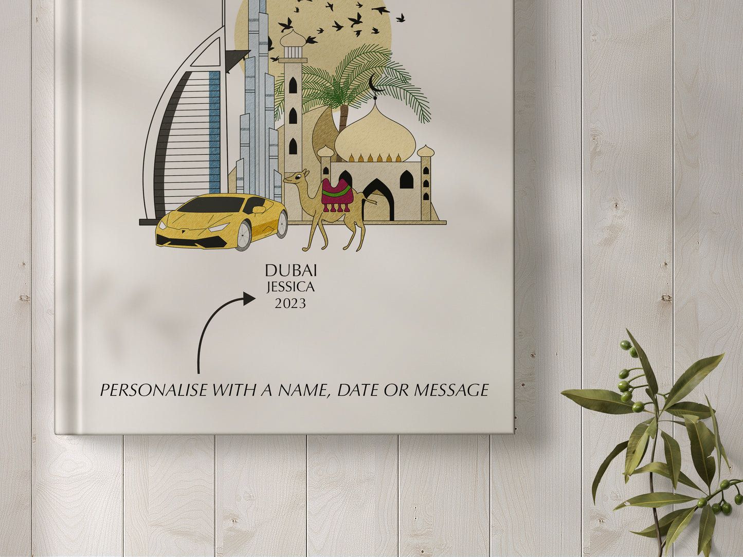 Dubai Personalised Illustrated Travel Journal/Notebook