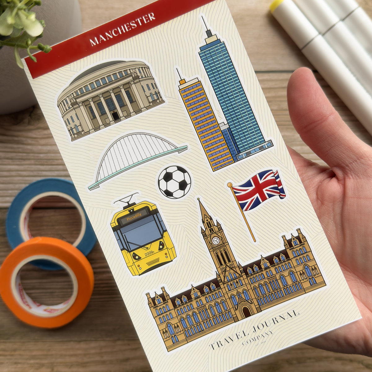 Manchester, England Sticker Sheet | Scrapbooking, Planner, Journal Sticker