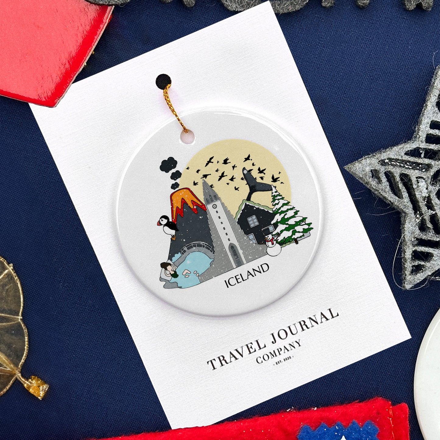Iceland Personalised Christmas Tree Ornament