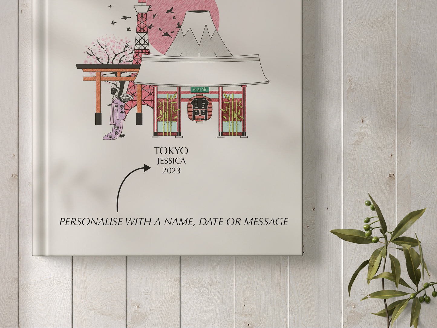 Tokyo Personalised Illustrated Travel Journal/Notebook