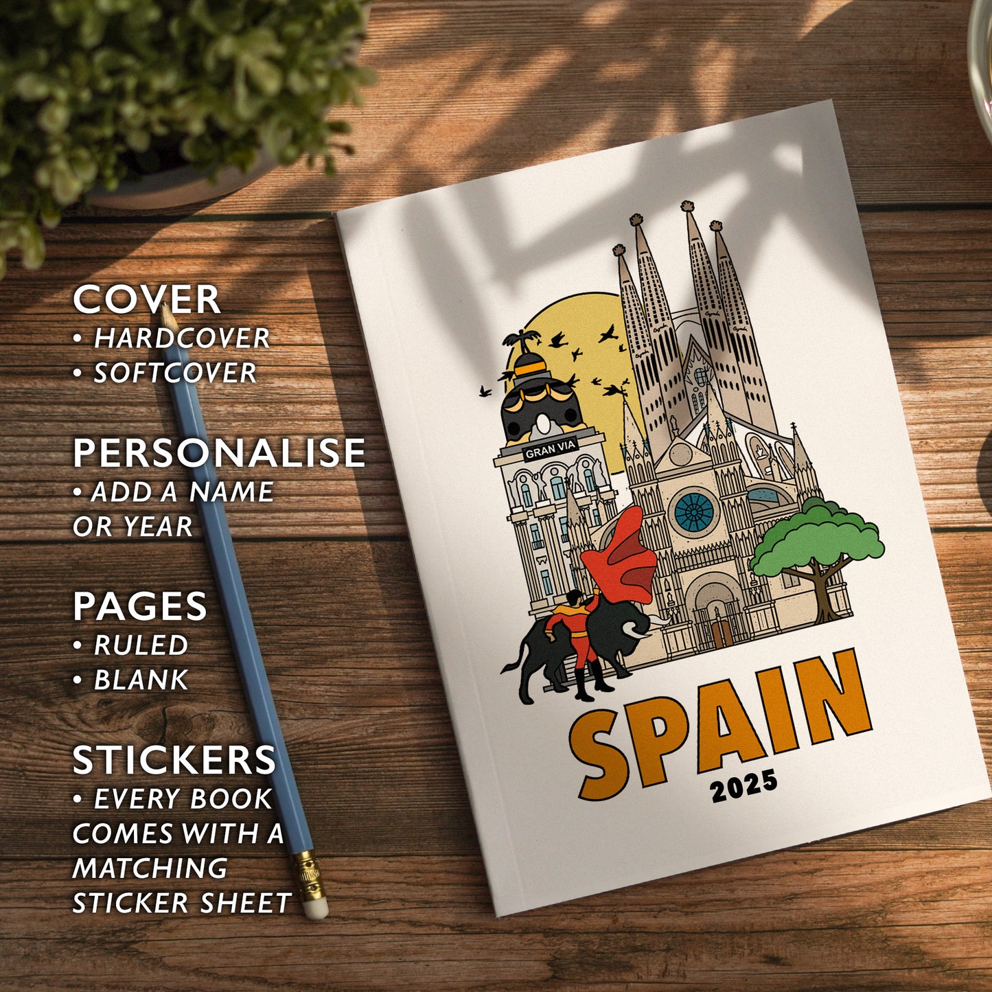 Spain Notebook Illustrated Travel Journal Series