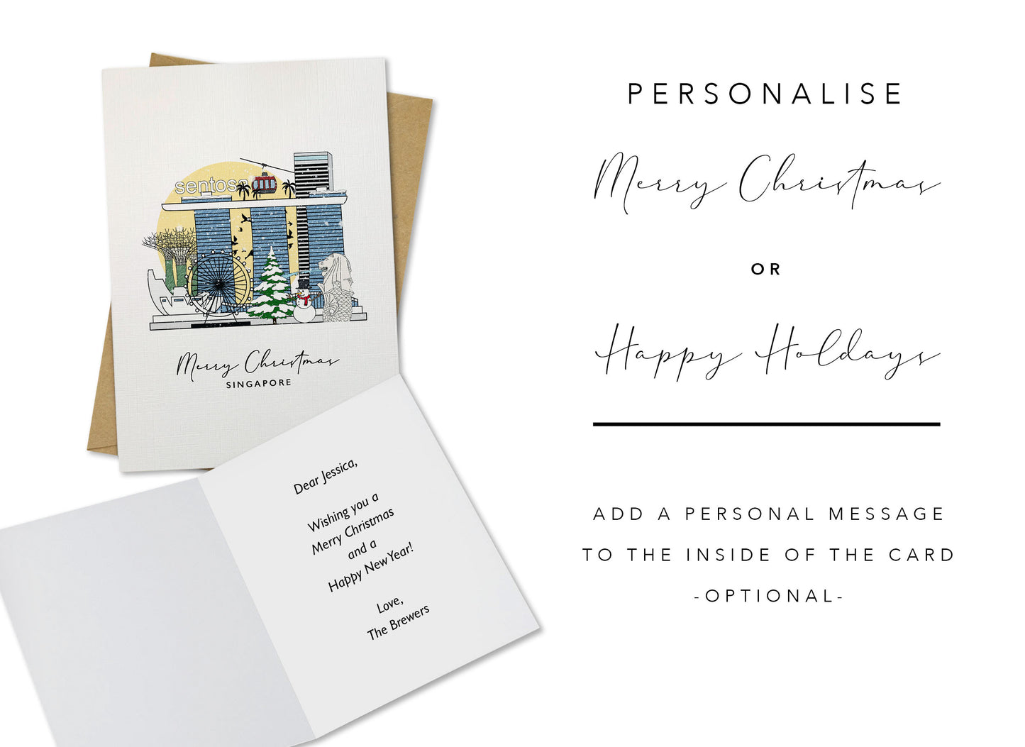 Singapore Personalised Christmas/Holiday Greeting Card