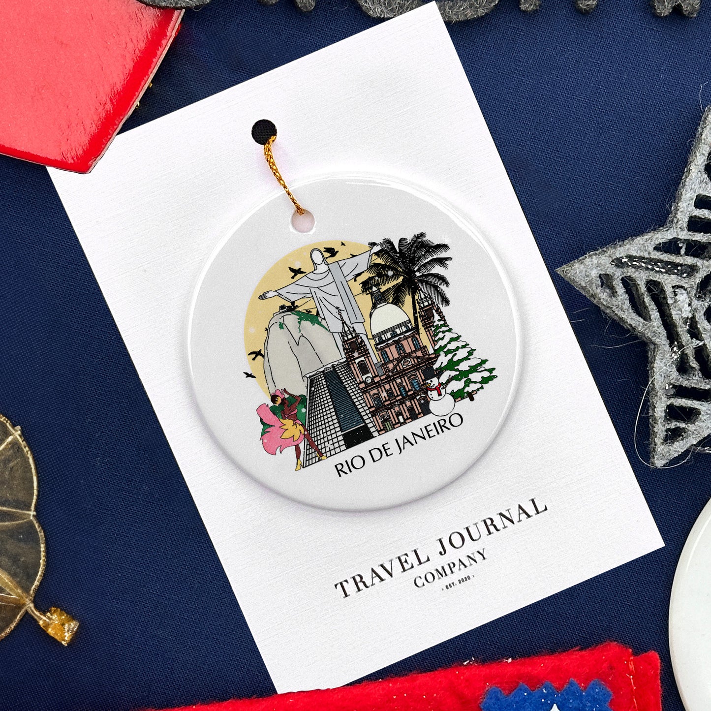 Rio de Janeiro Brazil Personalised Christmas Tree Ornament