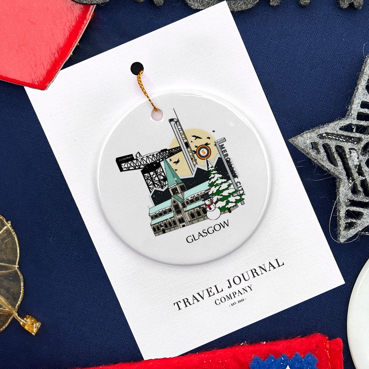 Glasgow Scotland Personalised Christmas Tree Ornament