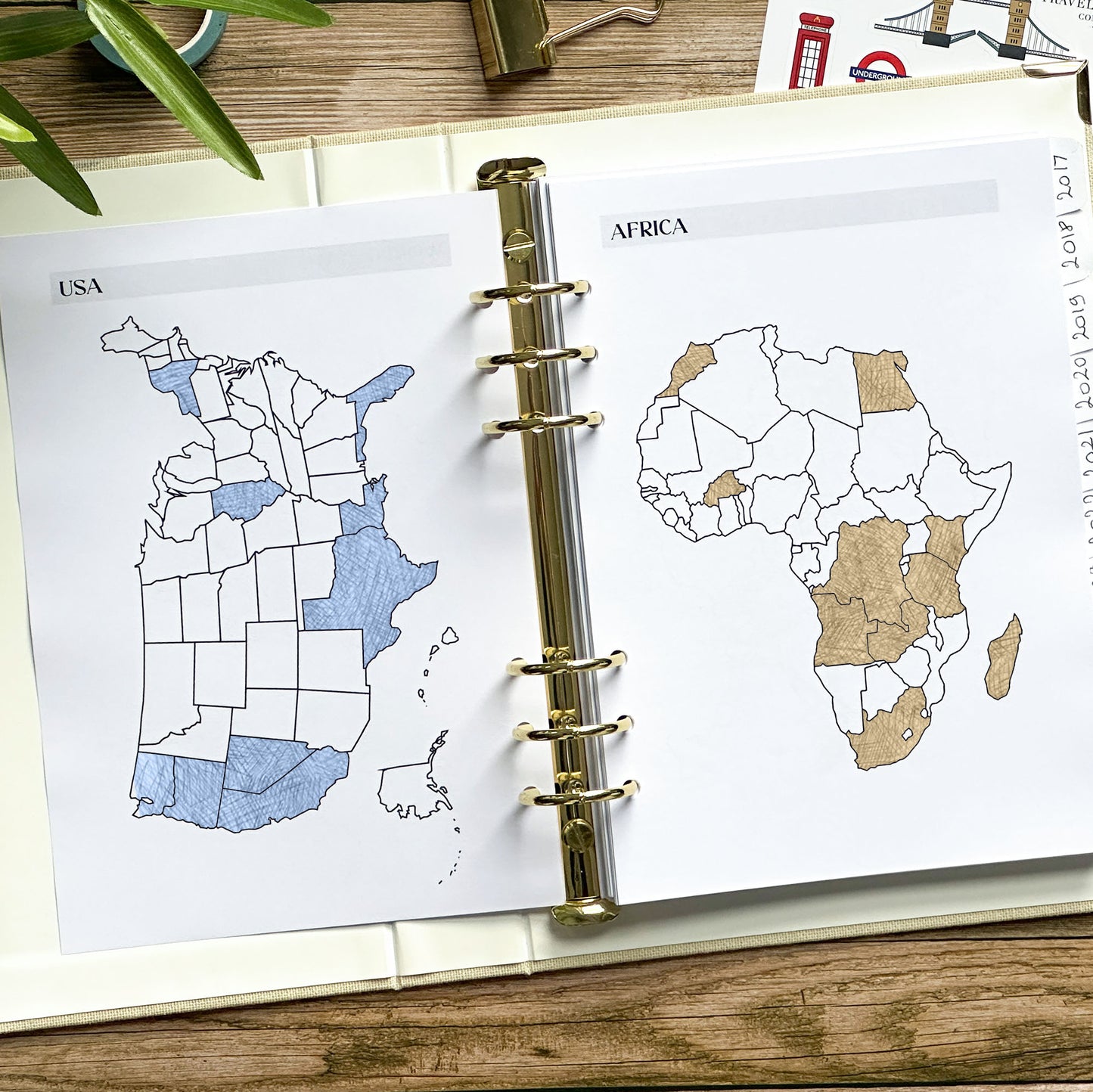 Travel Log Book Binder | Bucket List & Travel Journal