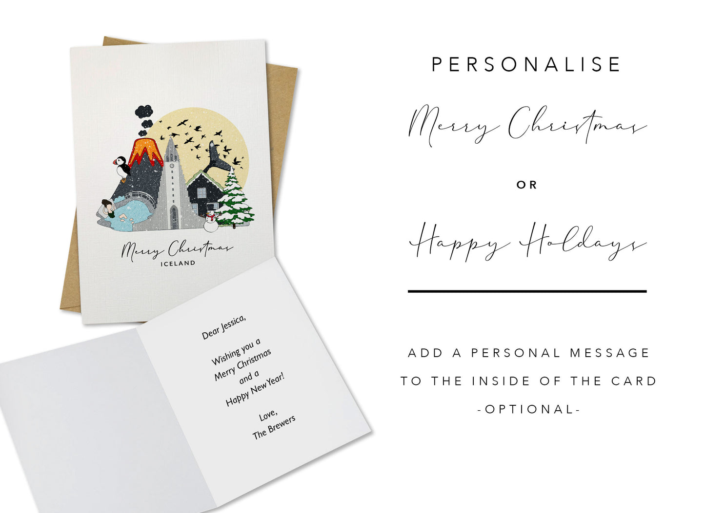 Iceland Personalised Christmas/Holiday Greeting Card