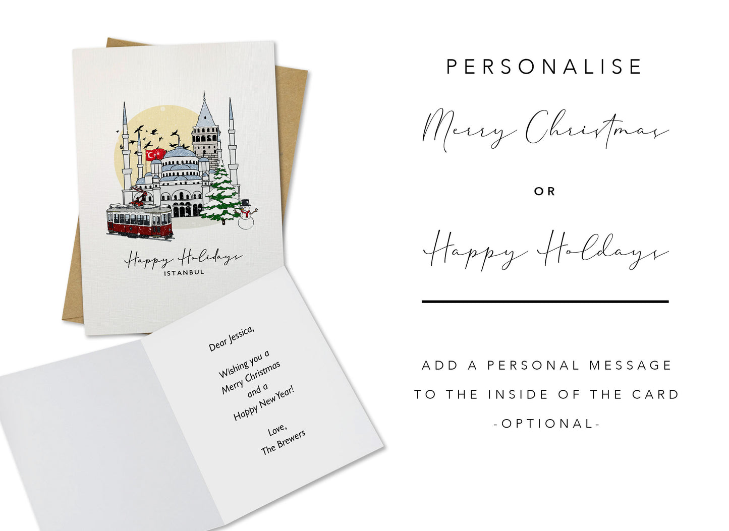 Istanbul Personalised Christmas/Holiday Greeting Card