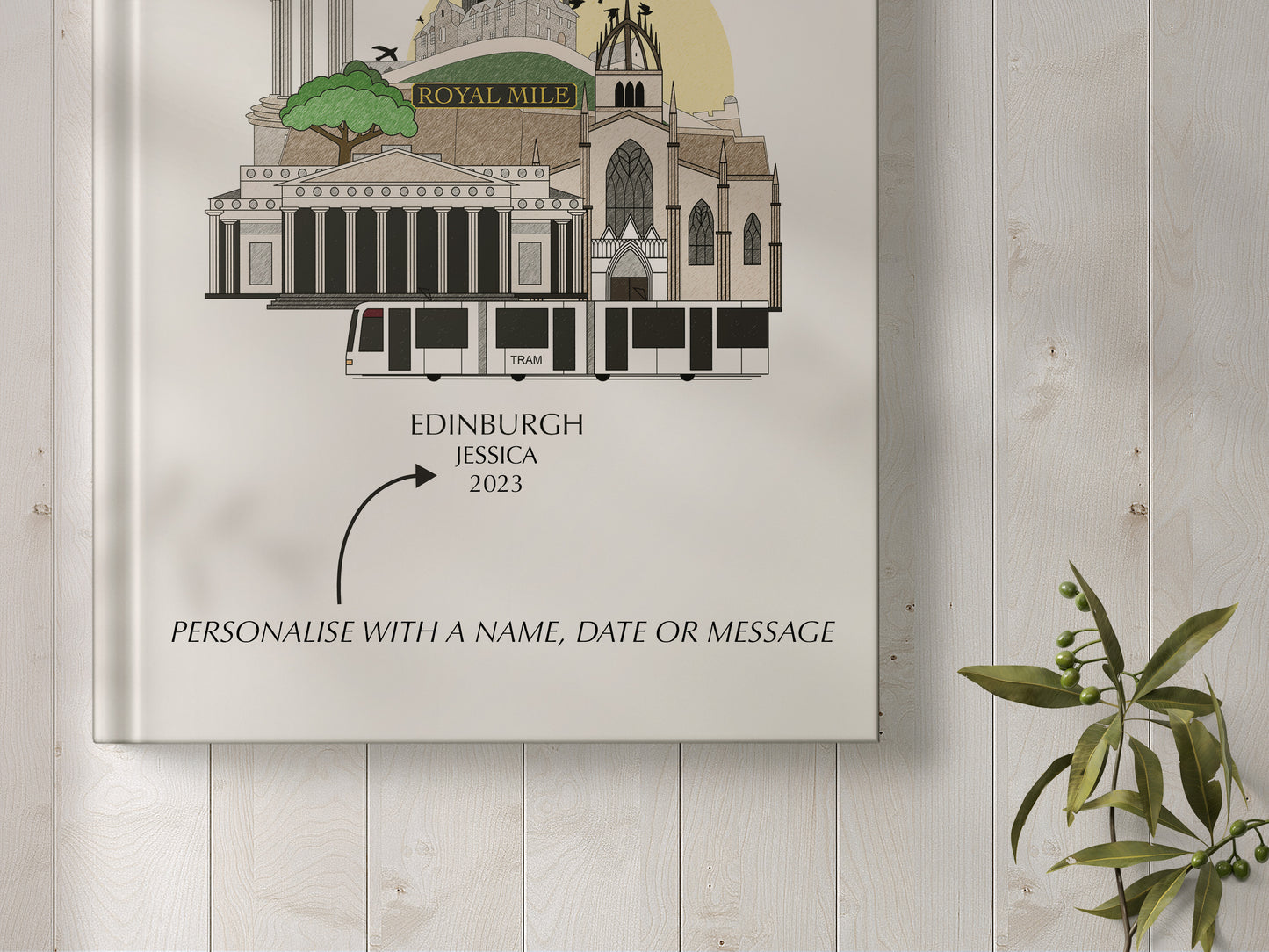 Edinburgh Personalised Illustrated Travel Journal/Notebook