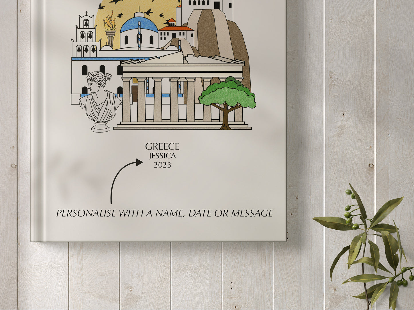 Greece Personalised Illustrated Travel Journal/Notebook