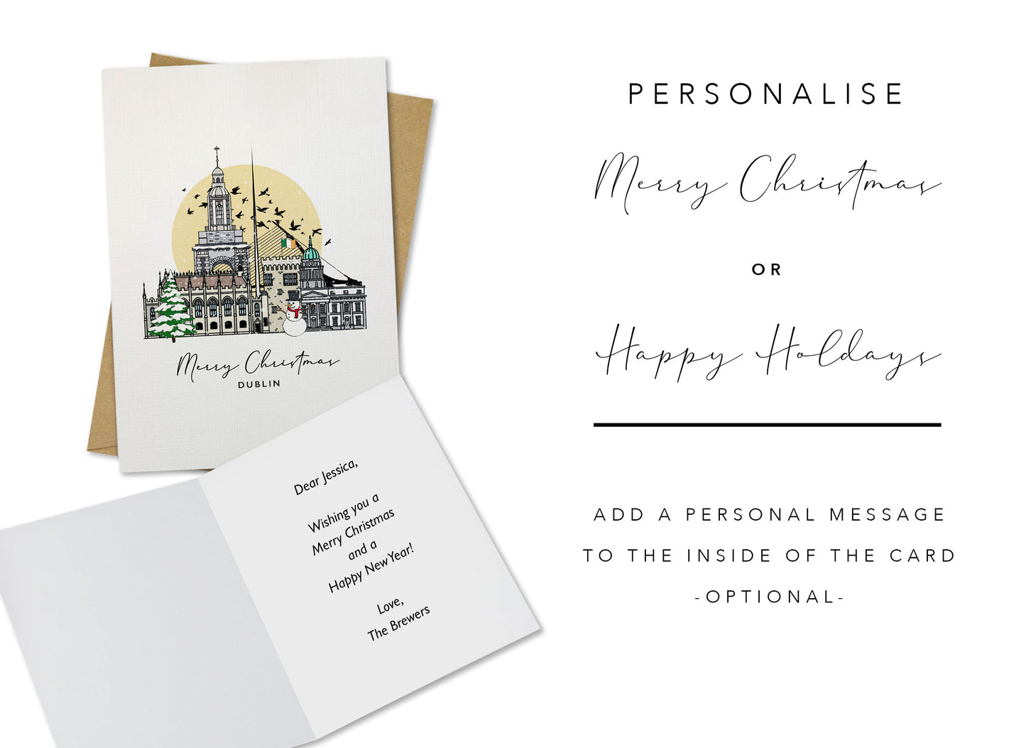 Dublin Personalised Christmas/Holiday Greeting Card