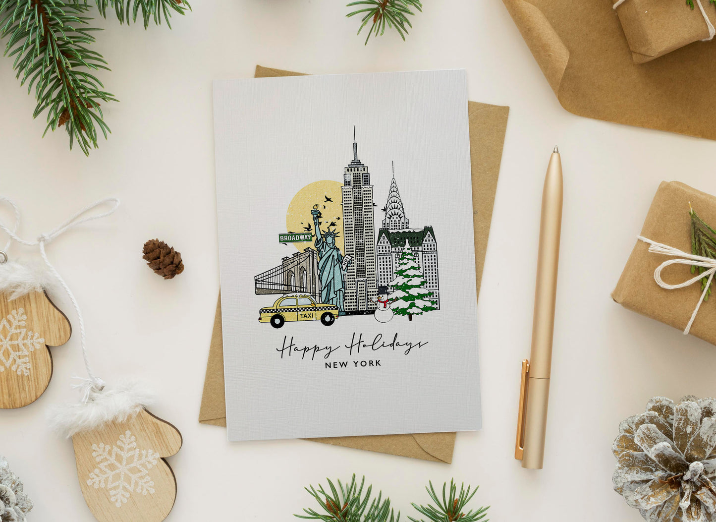New York Personalised Christmas/Holiday Greeting Card