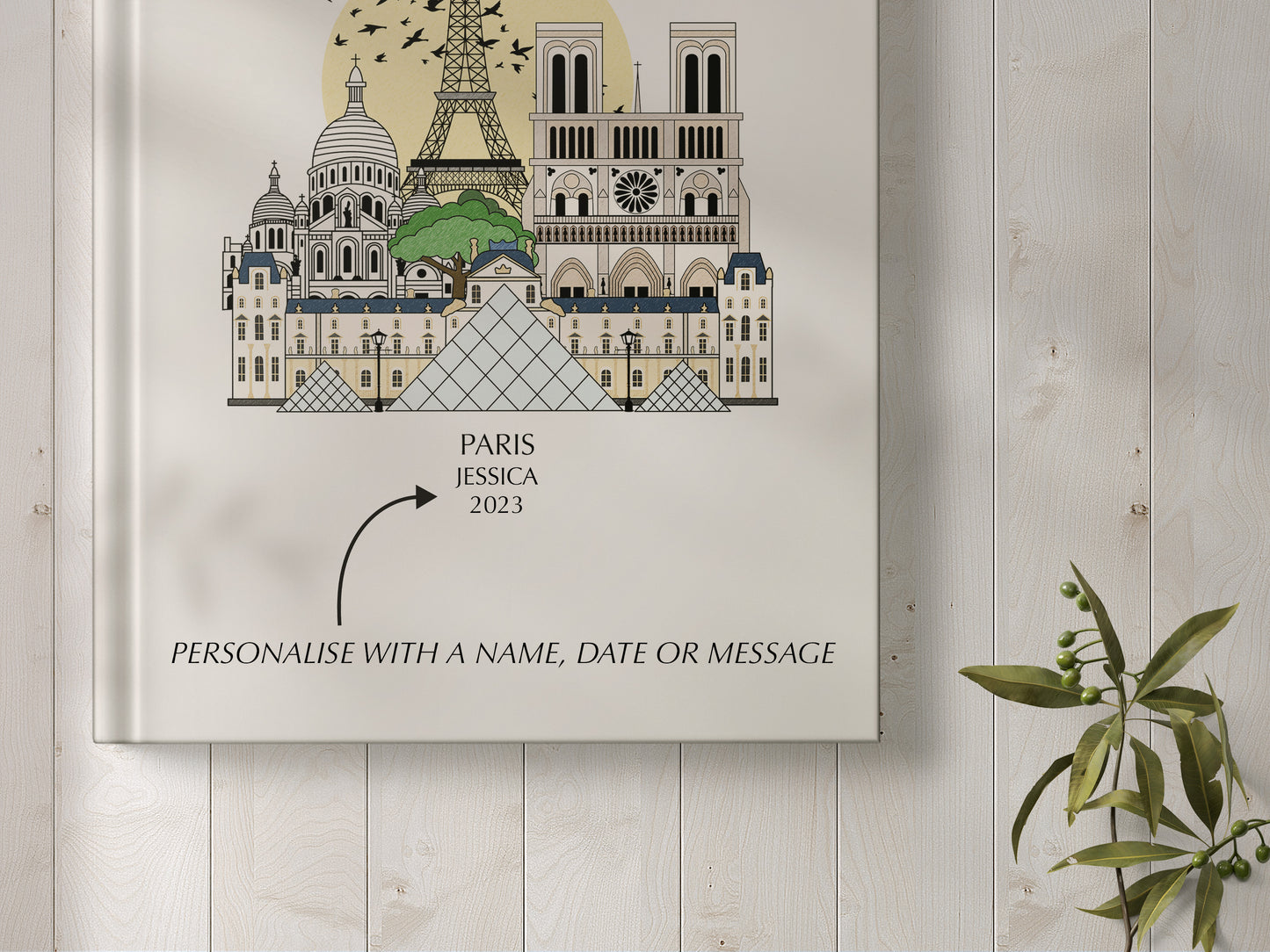 Paris Personalised Illustrated Travel Journal/Notebook