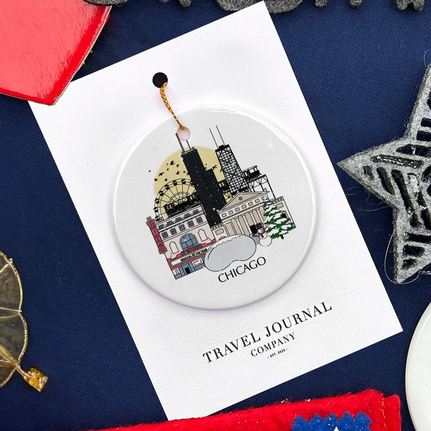 Chicago Personalised Christmas Tree Ornament