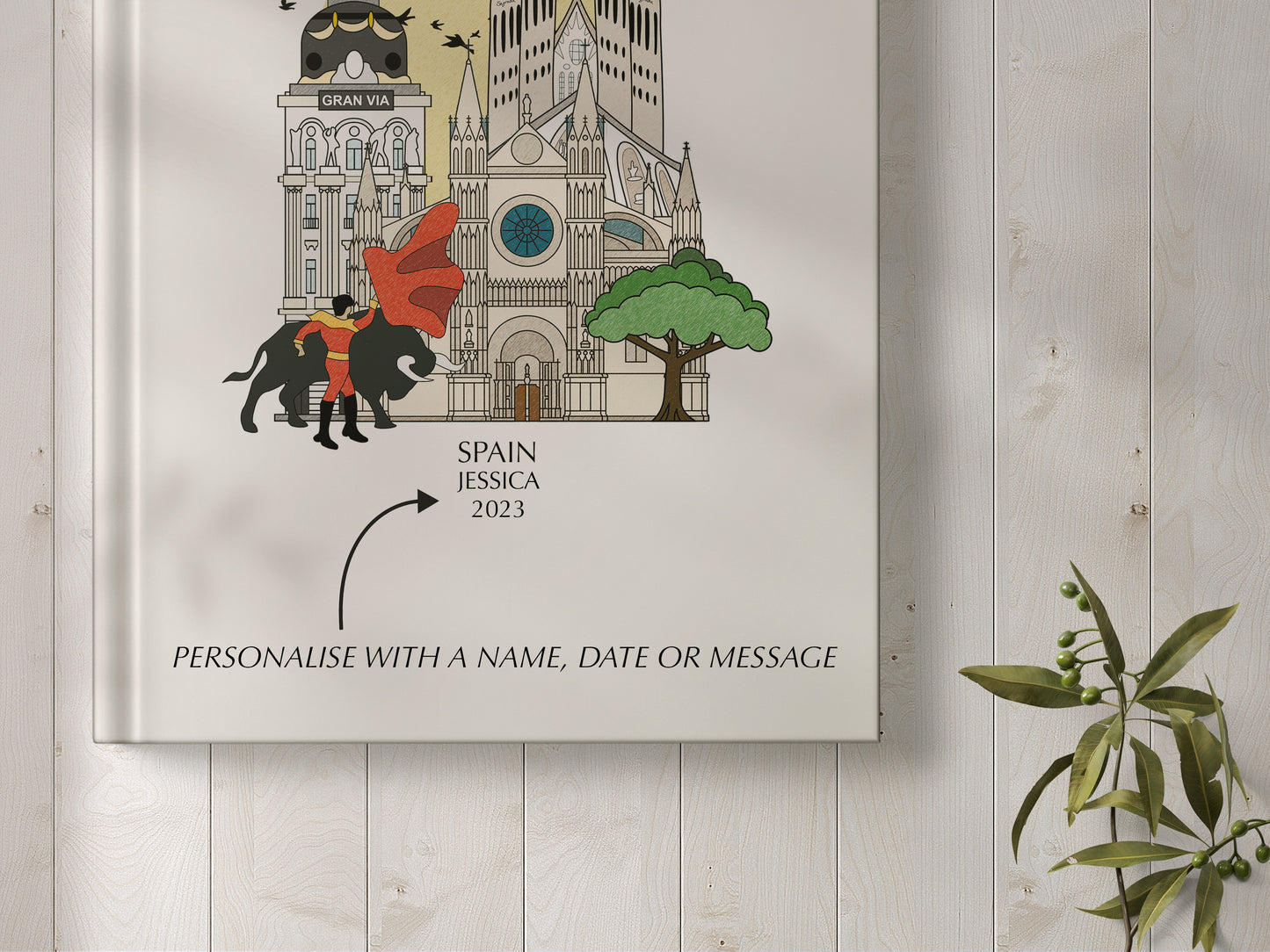 Spain Personalised Illustrated Travel Journal/Notebook